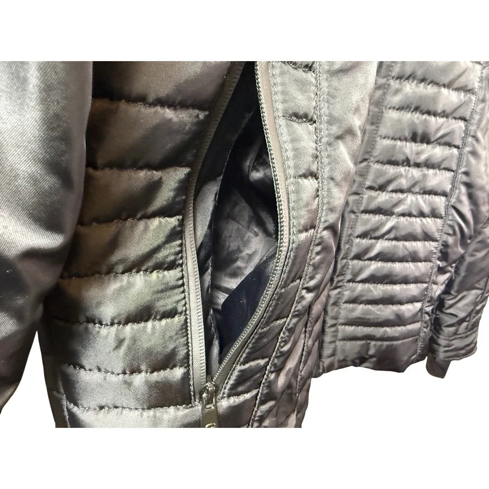 Fried Denim NYC Mens Black Quilted Puffer Moto‎ Jacket Detachable Hood XL